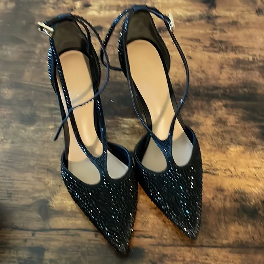 Via Spiga Black Nora Pump Size 8.5 New  3.5'' heel